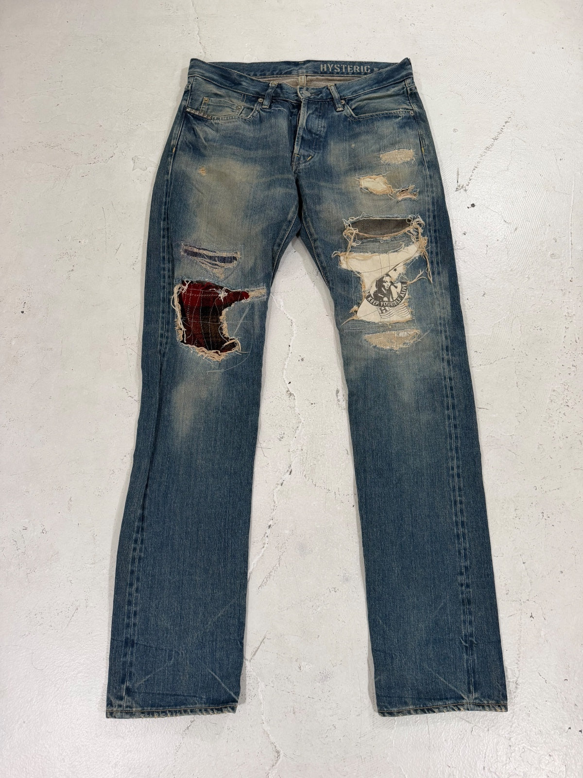Hysteric Glamour Studded Patch Denim {{ color }} {{ brand }} {{ archive }} {{ season }} {{ year }} {{ hedi slimane }}