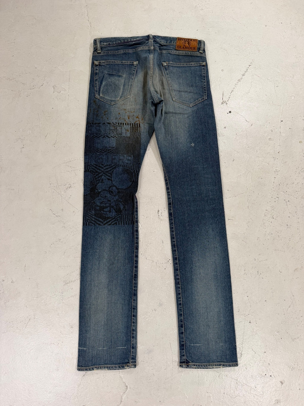 Hysteric Glamour Pin Up Printed Studded Denim {{ color }} {{ brand }} {{ archive }} {{ season }} {{ year }} {{ hedi slimane }}