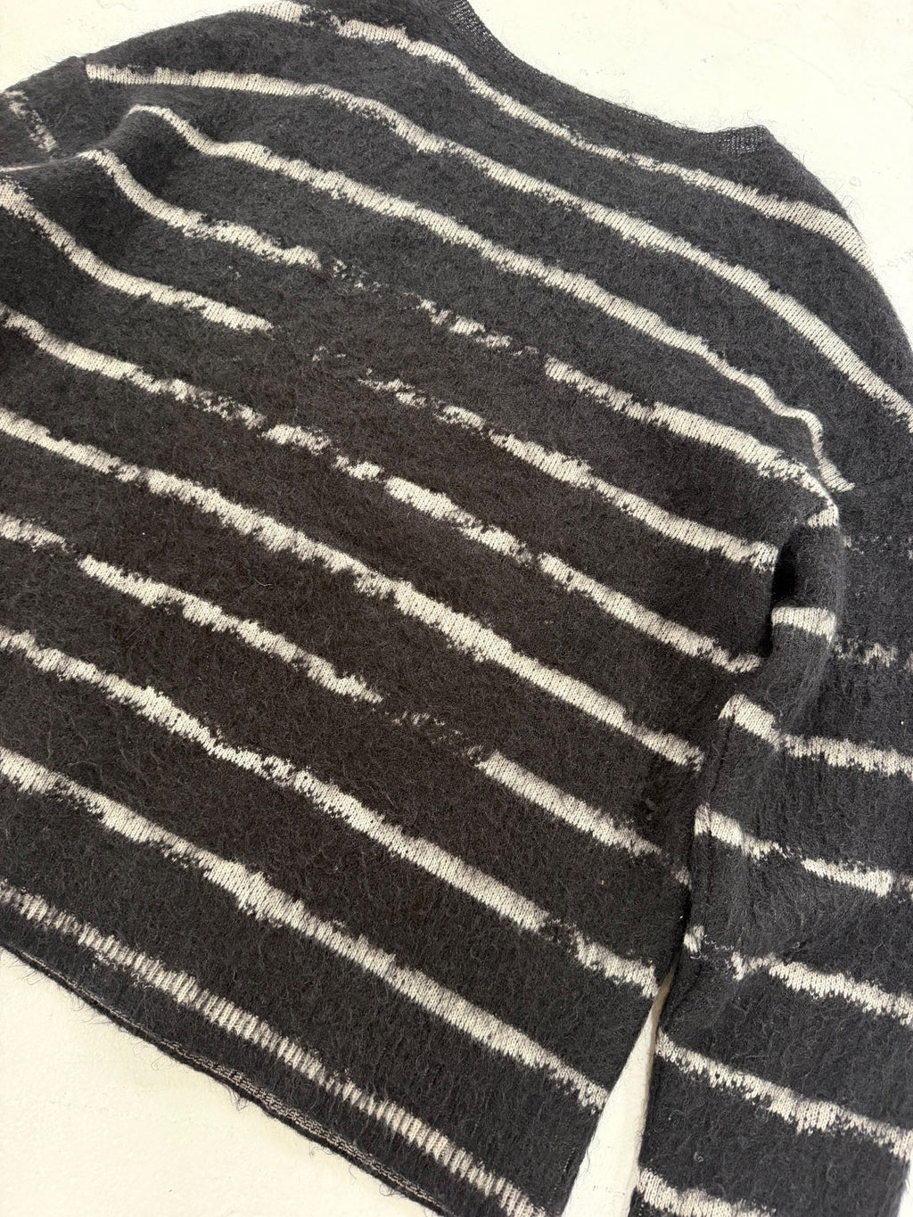 Saint Laurent Paris Striped Mohair Crewneck