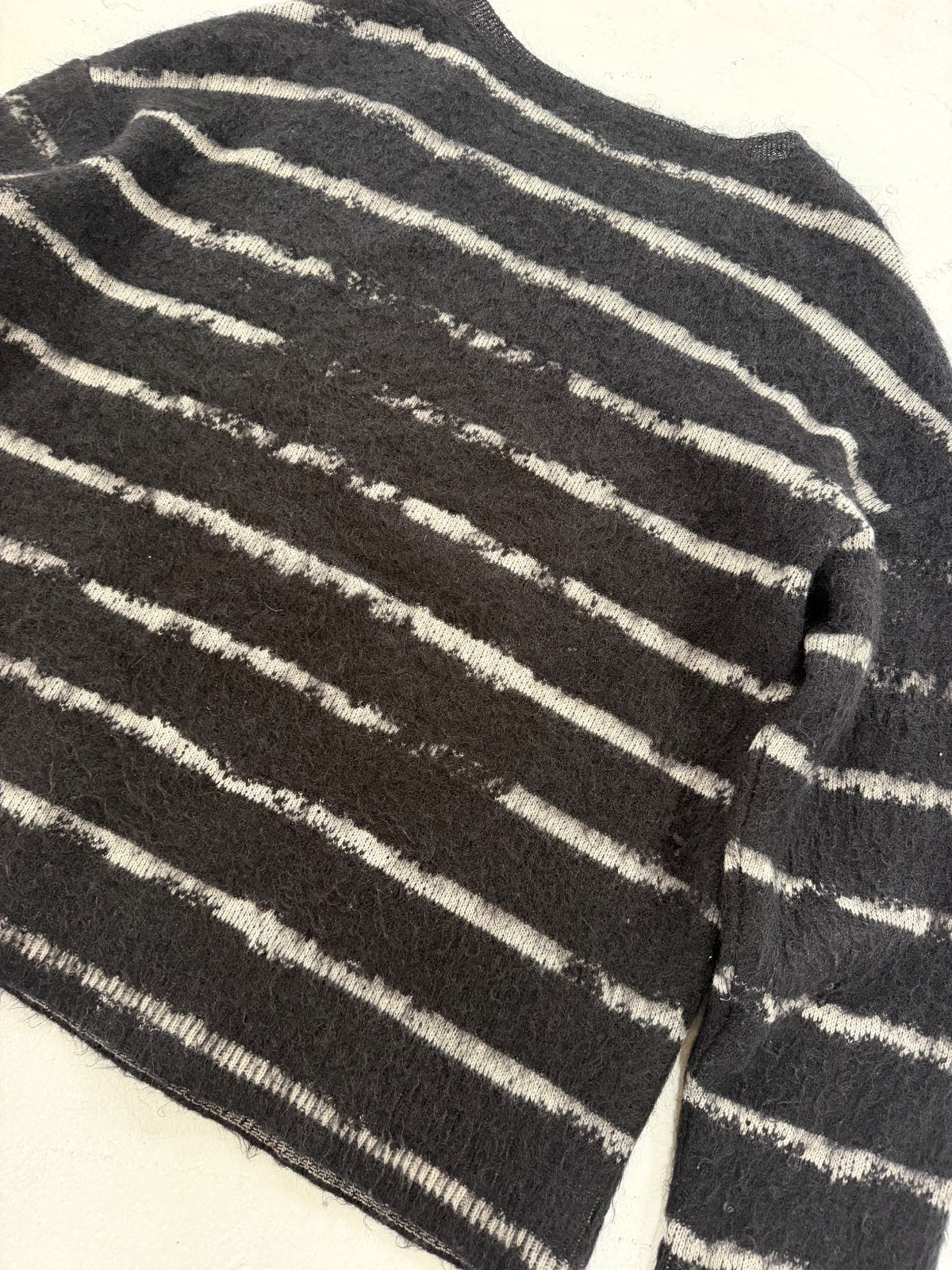 Saint Laurent Paris Striped Mohair Crewneck