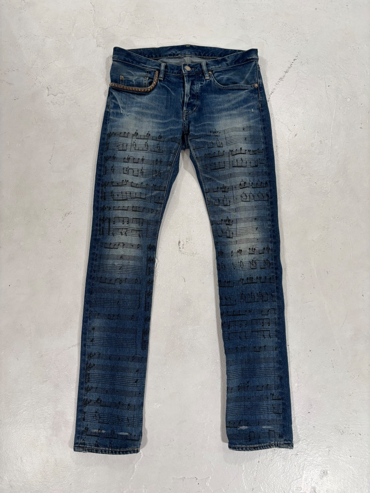 Hysteric Glamour Music Note Studded Denim {{ color }} {{ brand }} {{ archive }} {{ season }} {{ year }} {{ hedi slimane }}