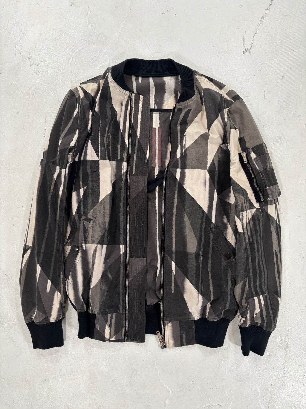 Rick Owens Olmar & Mirta Dark Dust Bleach Flight Jacket {{ color }} {{ brand }} {{ archive }} {{ season }} {{ year }} {{ hedi slimane }}