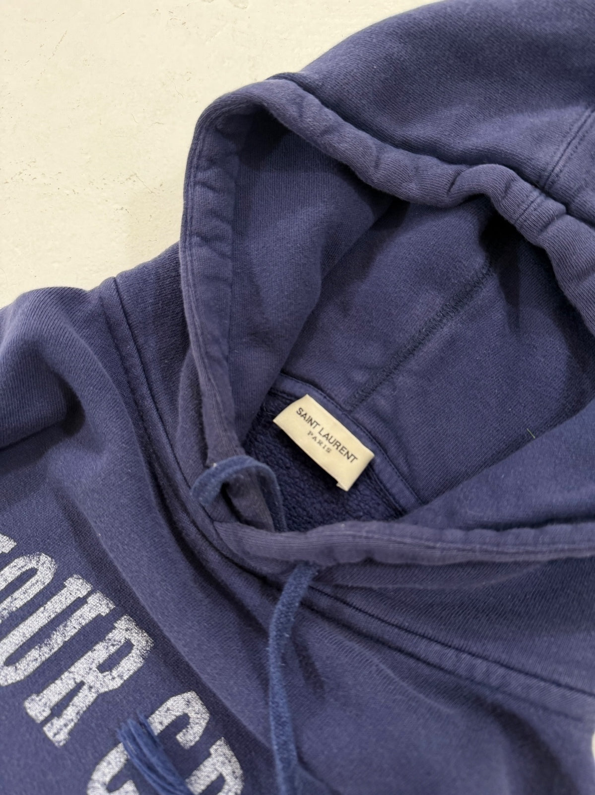 Saint Laurent Paris "Amour Cruel" Navy hoodie {{ color }} {{ brand }} {{ archive }} {{ season }} {{ year }} {{ hedi slimane }}