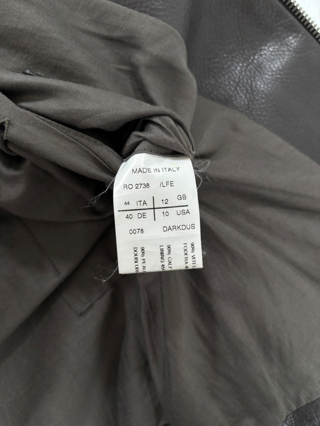 Rick Owens Olmar & Mirta Dark Dust Limo Jacket {{ color }} {{ brand }} {{ archive }} {{ season }} {{ year }} {{ hedi slimane }}