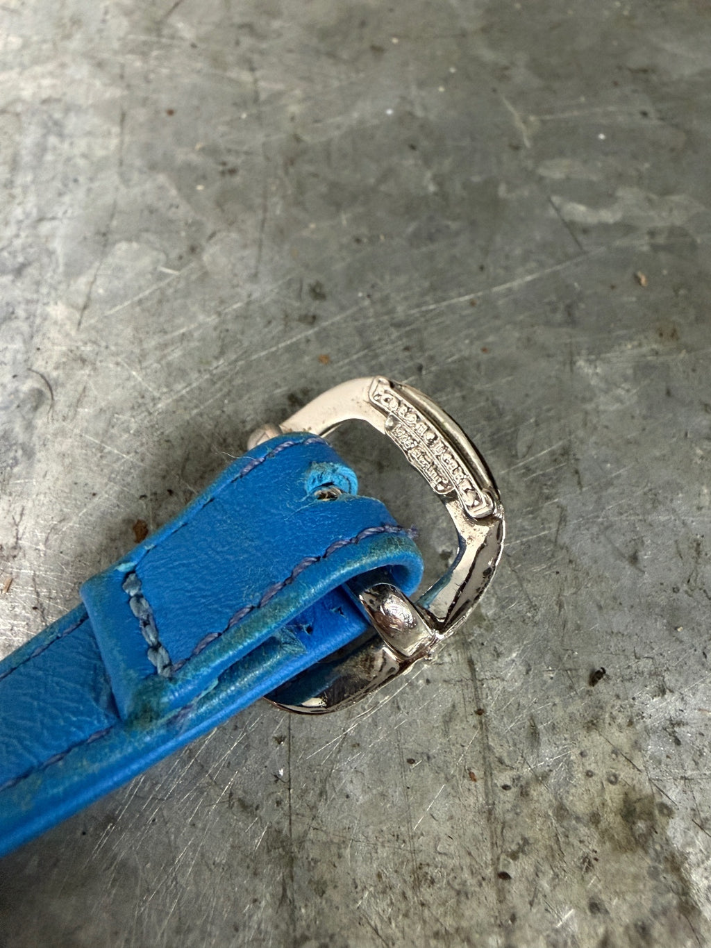Chrome Hearts 1in Blue Leather Strap Gunslinger {{ color }} {{ brand }} {{ archive }} {{ season }} {{ year }} {{ hedi slimane }}
