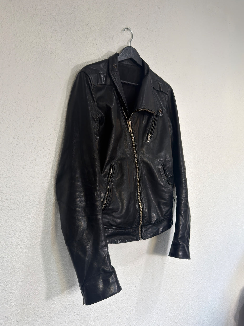 Rick Owens Anthem Safari Cut Leather Jacket {{ color }} {{ brand }} {{ archive }} {{ season }} {{ year }} {{ hedi slimane }}