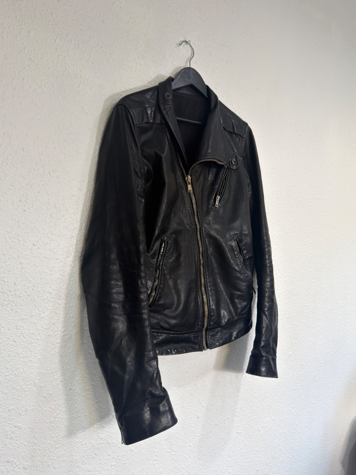 Rick Owens Anthem Safari Cut Leather Jacket {{ color }} {{ brand }} {{ archive }} {{ season }} {{ year }} {{ hedi slimane }}