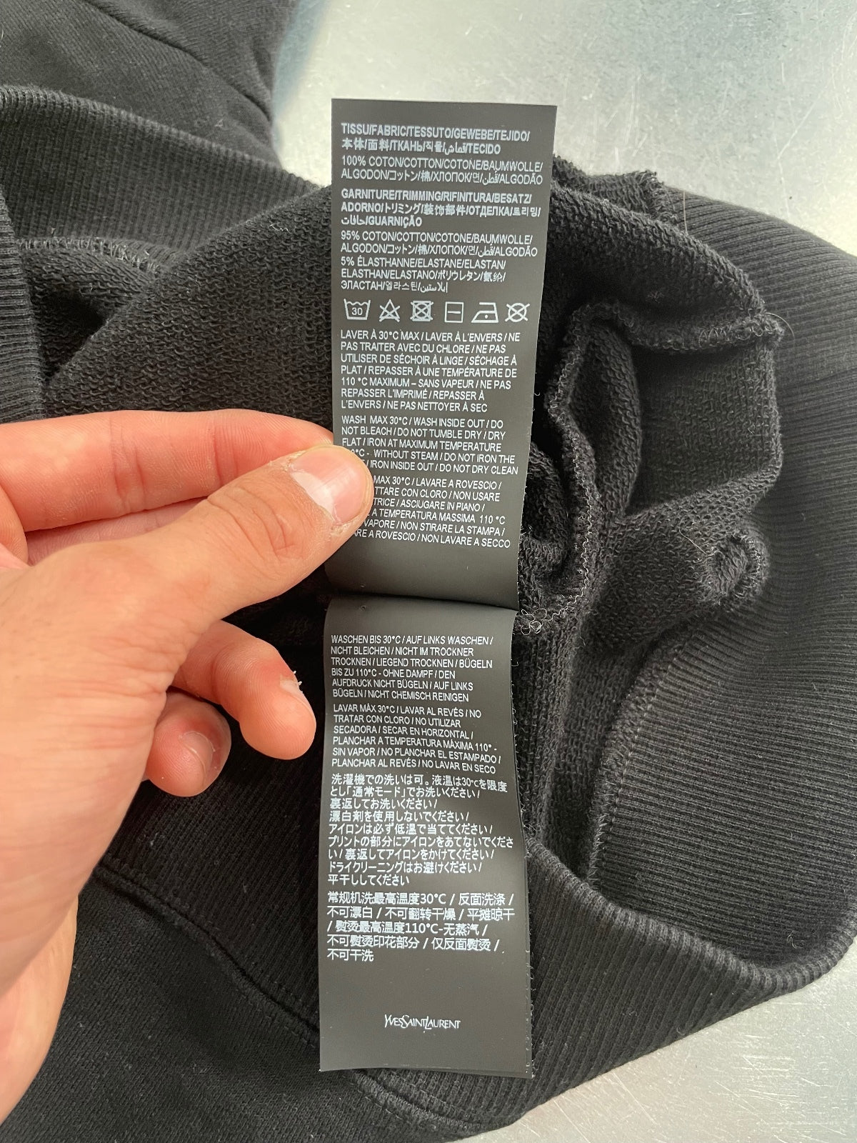 Saint Laurent Paris Black Logo Hoodie