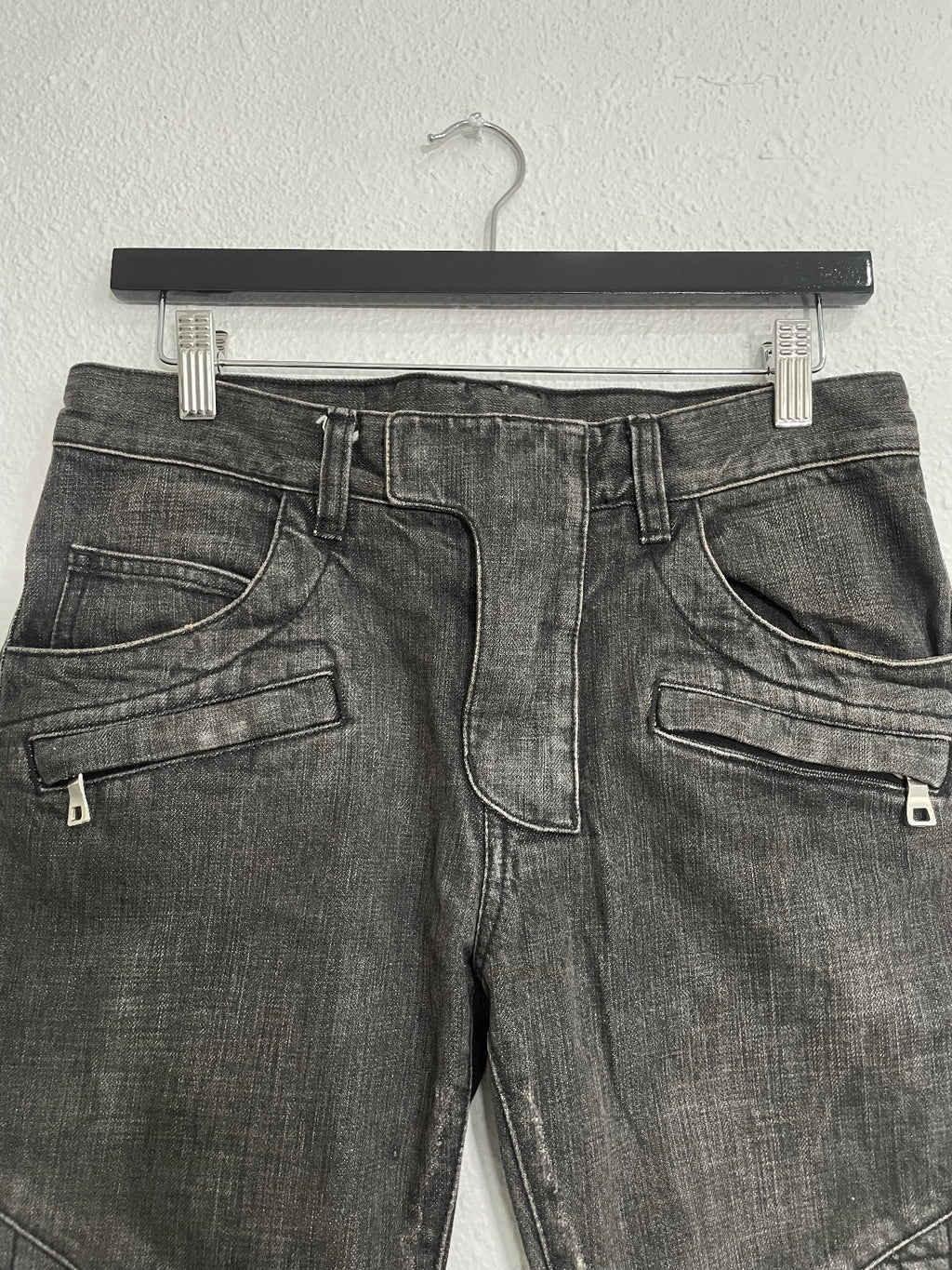Balmain Woven Knee Biker Denim {{ color }} {{ brand }} {{ archive }} {{ season }} {{ year }} {{ hedi slimane }}