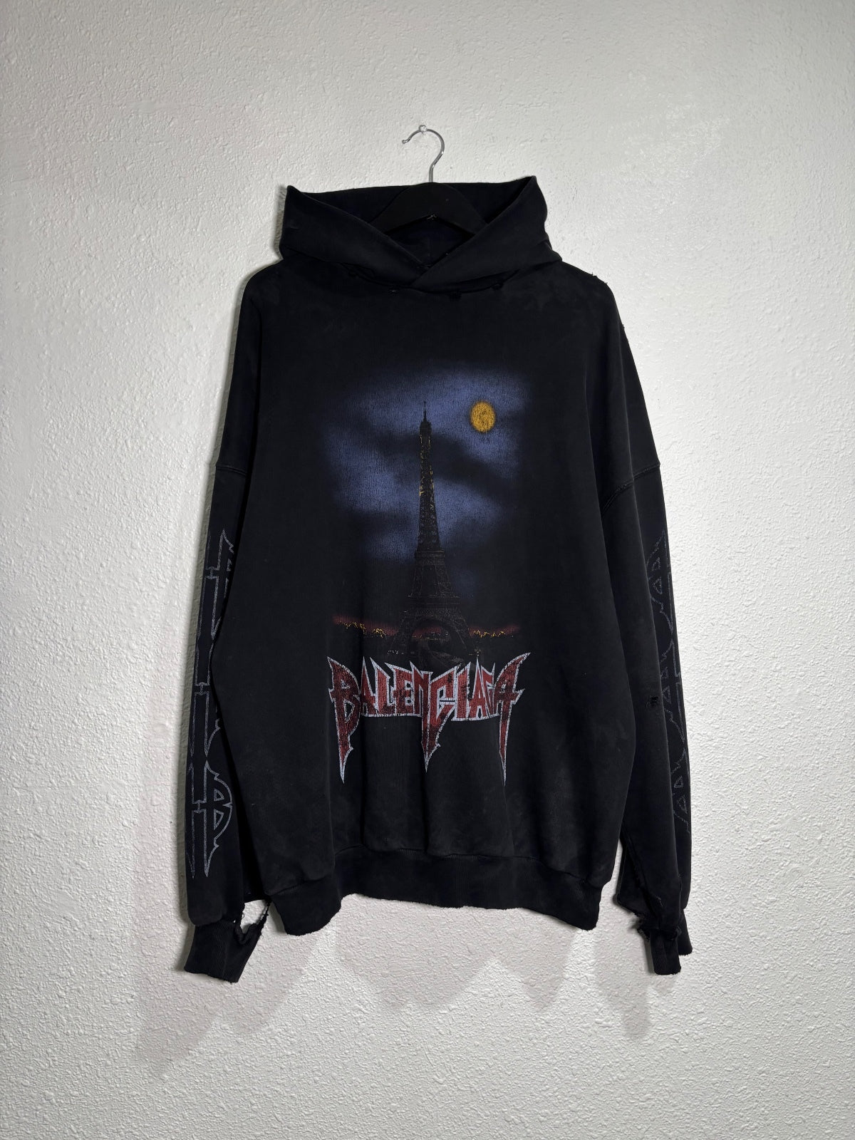 Balenciaga Distressed Paris Hoodie