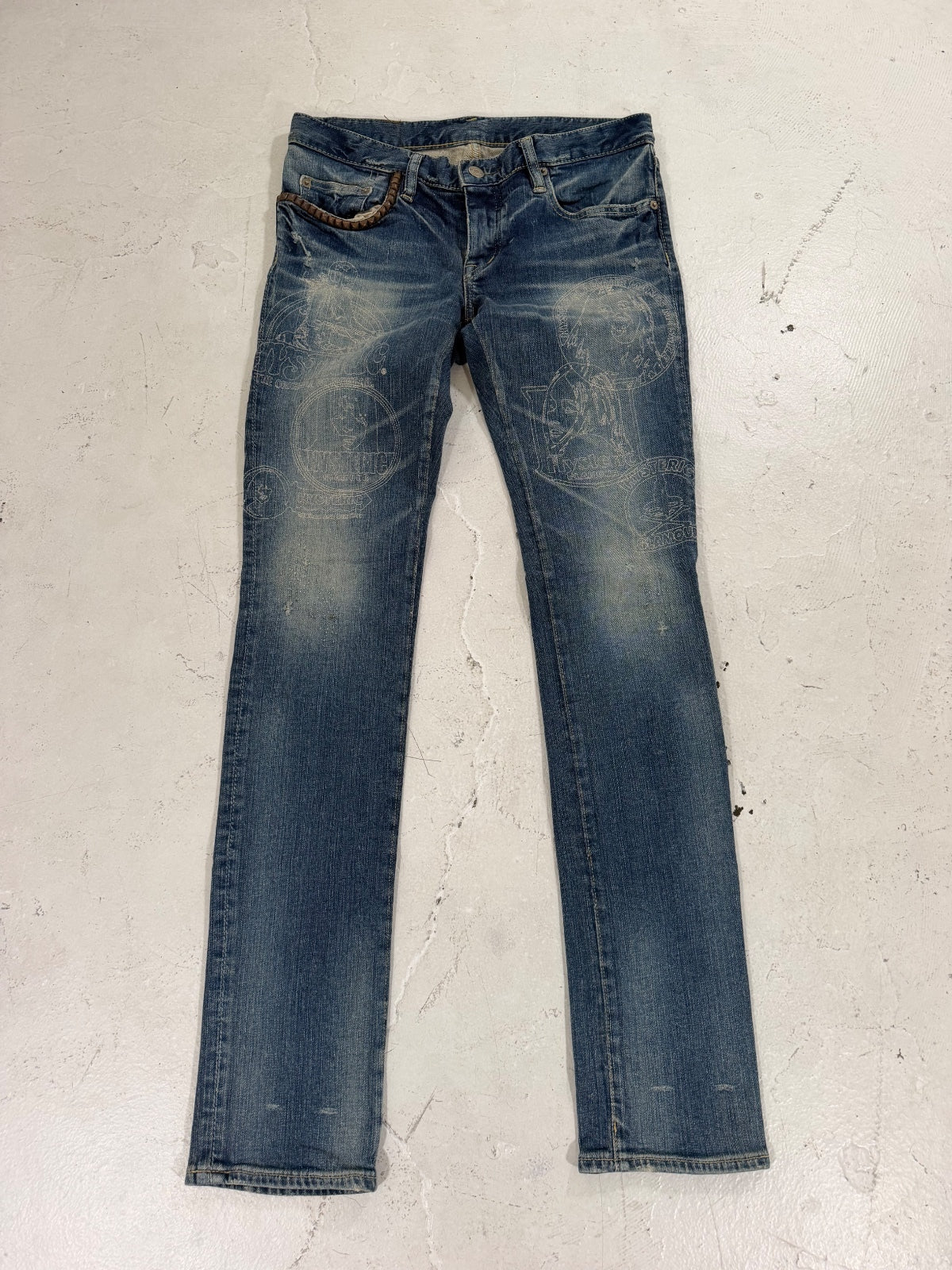 Hysteric Glamour Studded Stiched Denim {{ color }} {{ brand }} {{ archive }} {{ season }} {{ year }} {{ hedi slimane }}