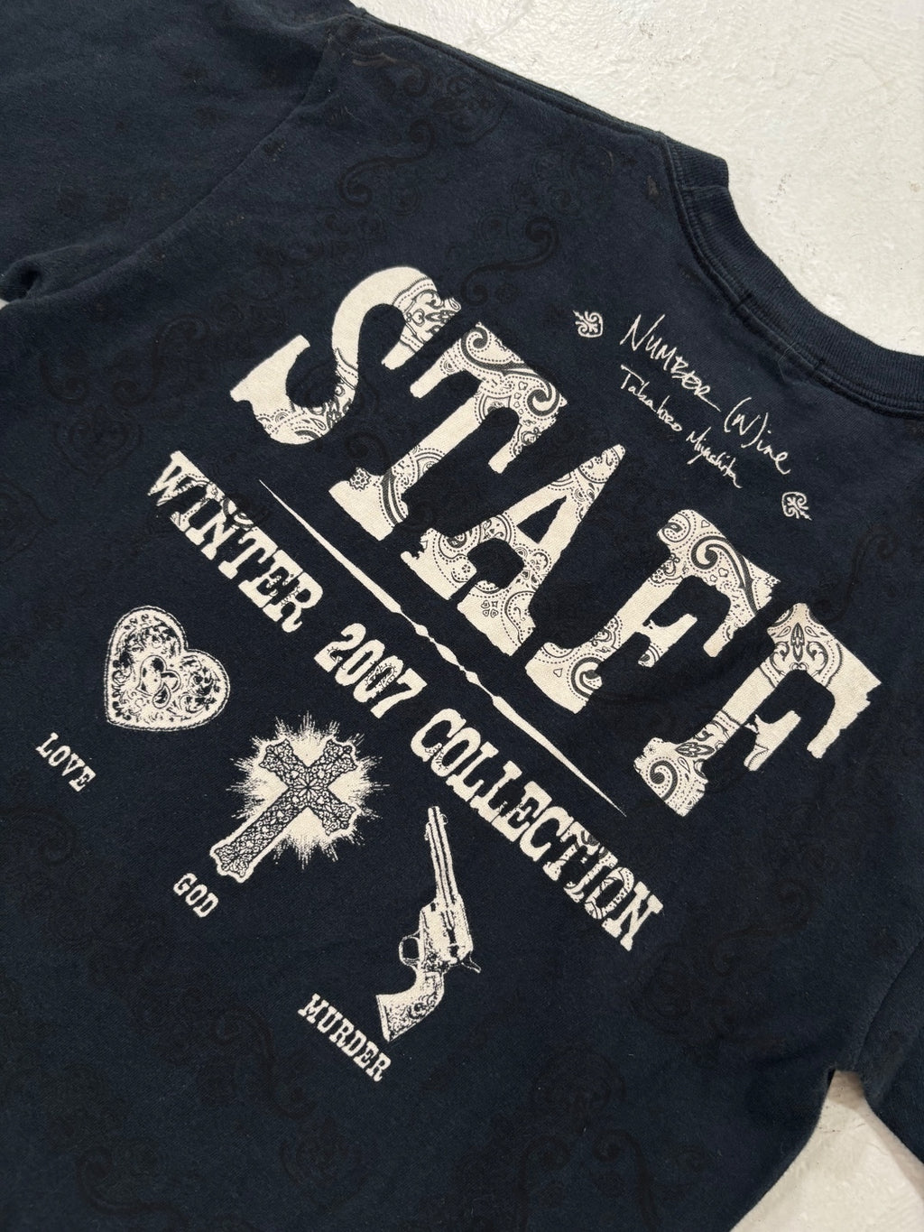 Number (N)ine "Love, God, Murder" AW07 Staff Exlusive Tee {{ color }} {{ brand }} {{ archive }} {{ season }} {{ year }} {{ hedi slimane }}