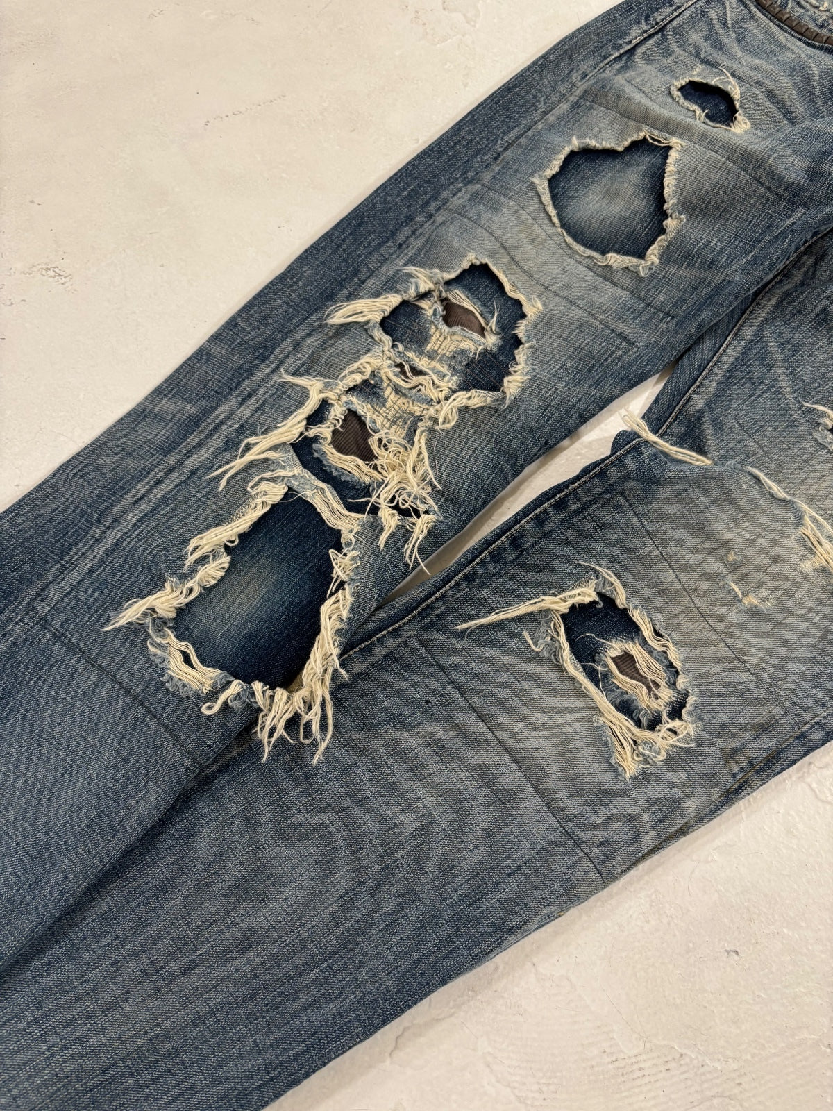 Hysteric Glamour Repaired Studded Denim {{ color }} {{ brand }} {{ archive }} {{ season }} {{ year }} {{ hedi slimane }}