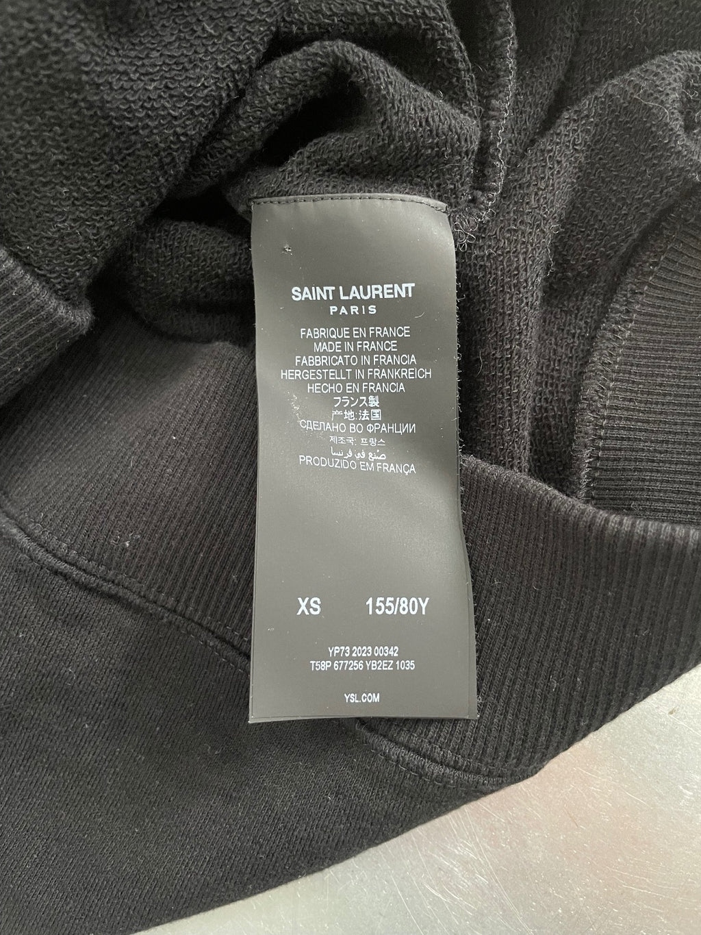 Saint Laurent Paris Black Logo Hoodie