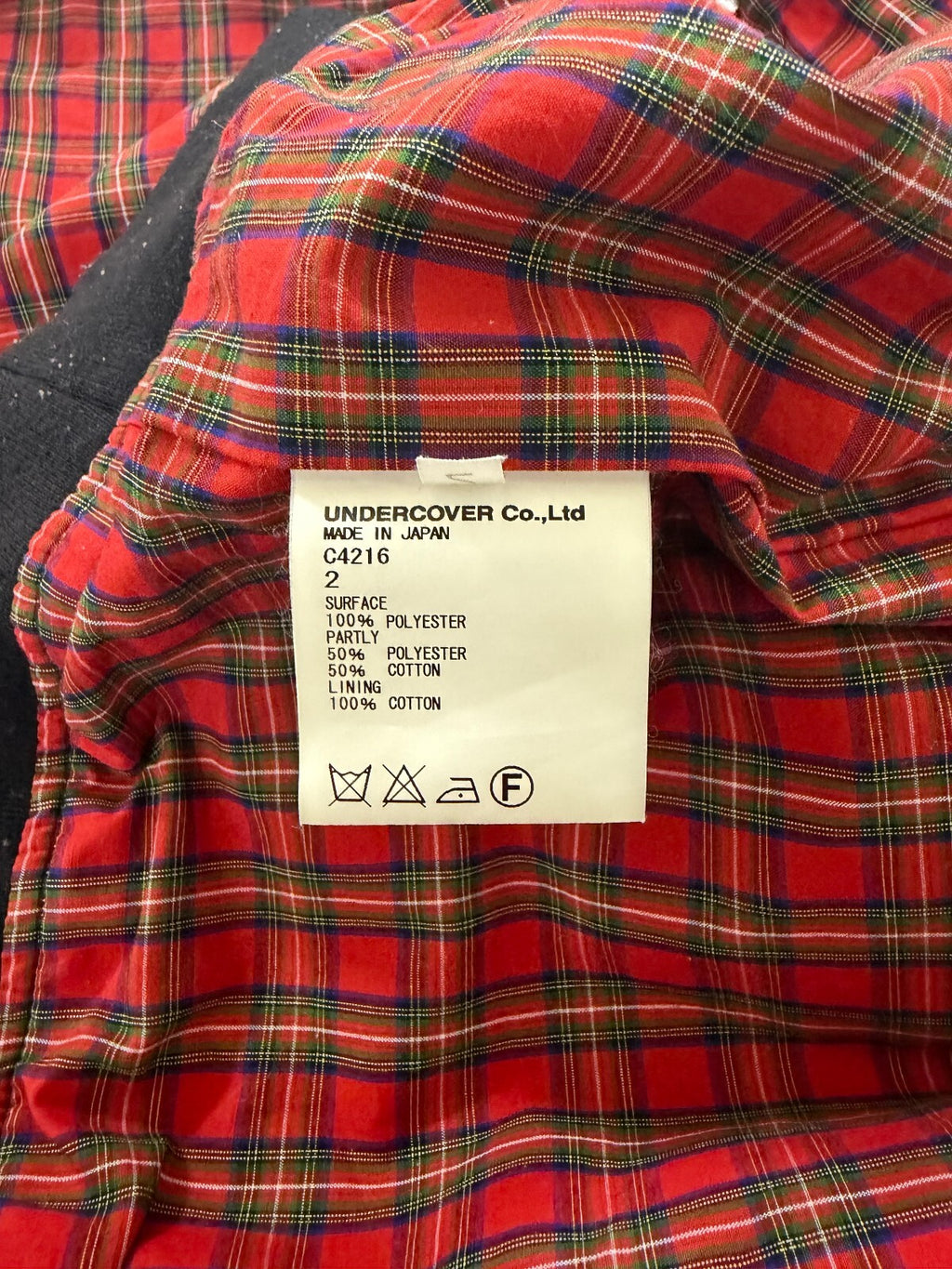 Undercover Plaid Lined Bomber Jacket
