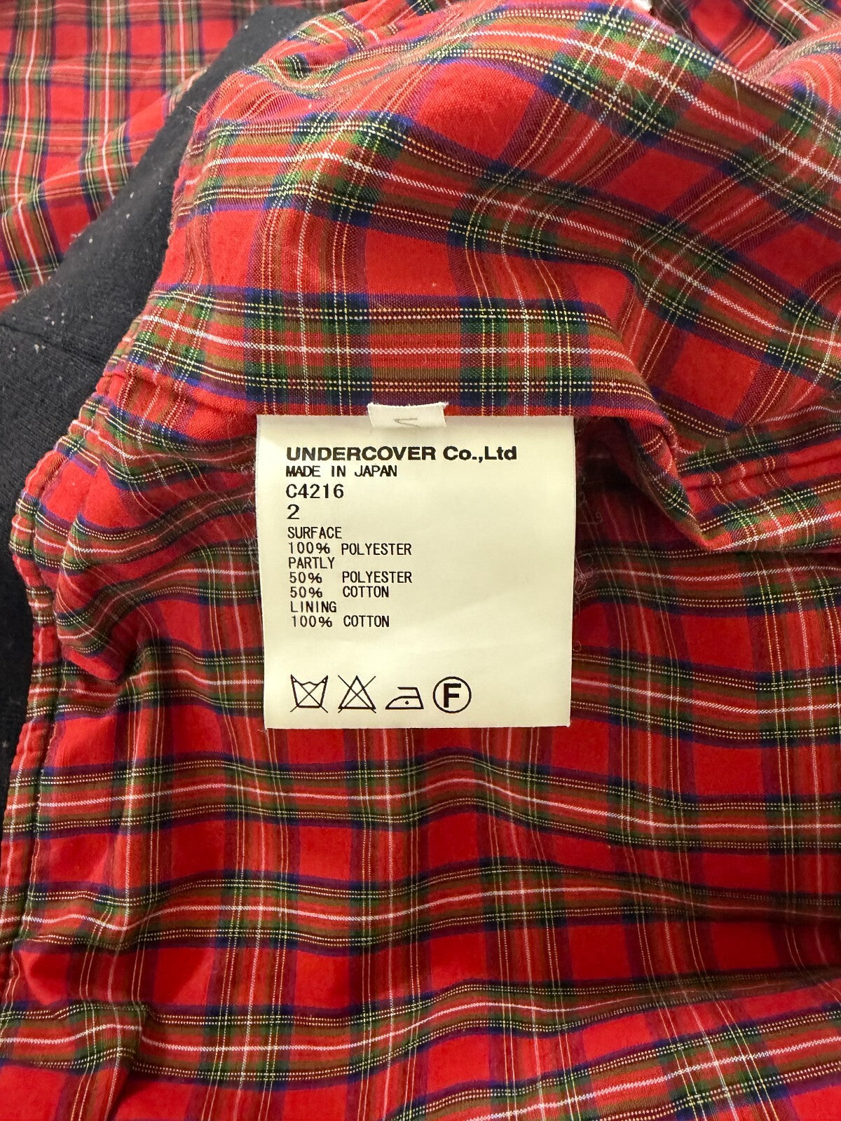 Undercover Plaid Lined Bomber Jacket