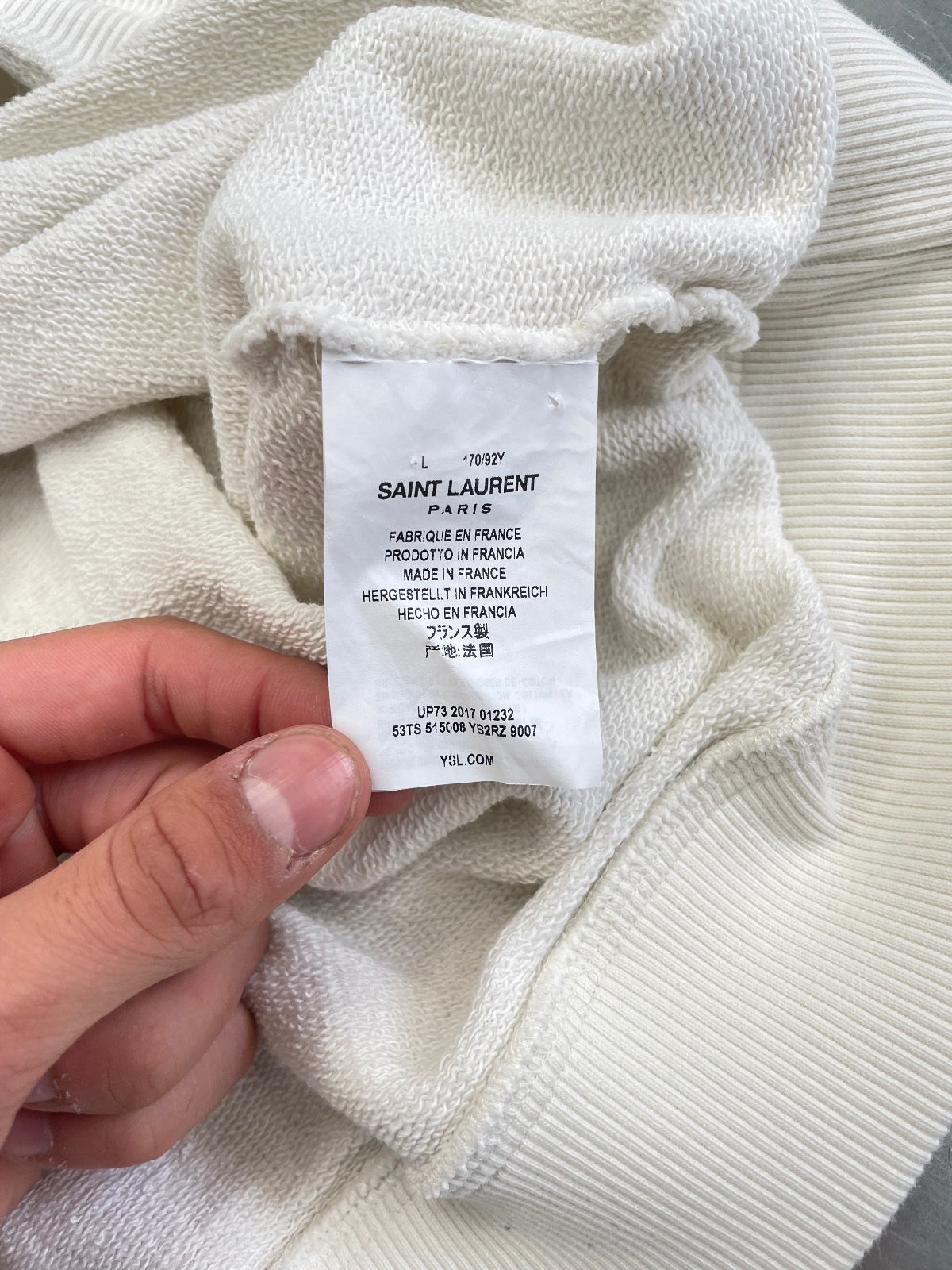 Saint Laurent Paris "I Love SL" White Hoodie