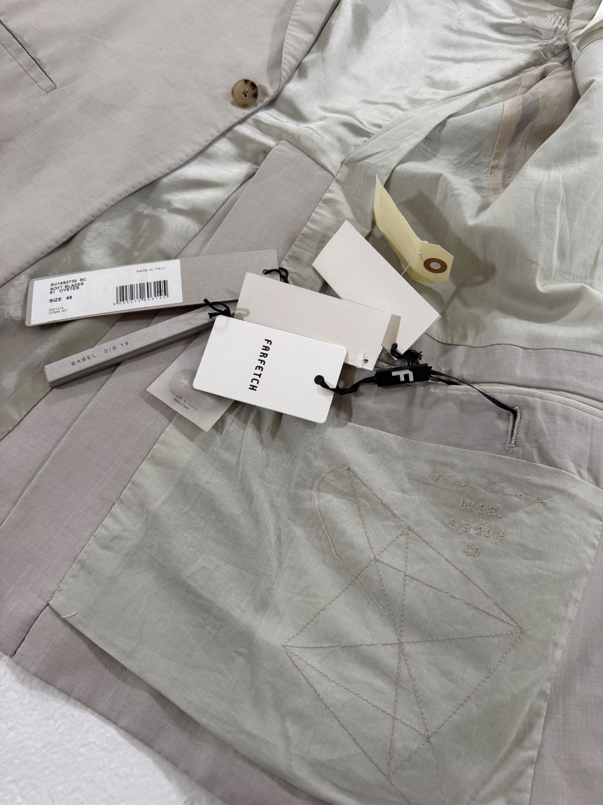 Rick Owens Mainline Oyster Blazer