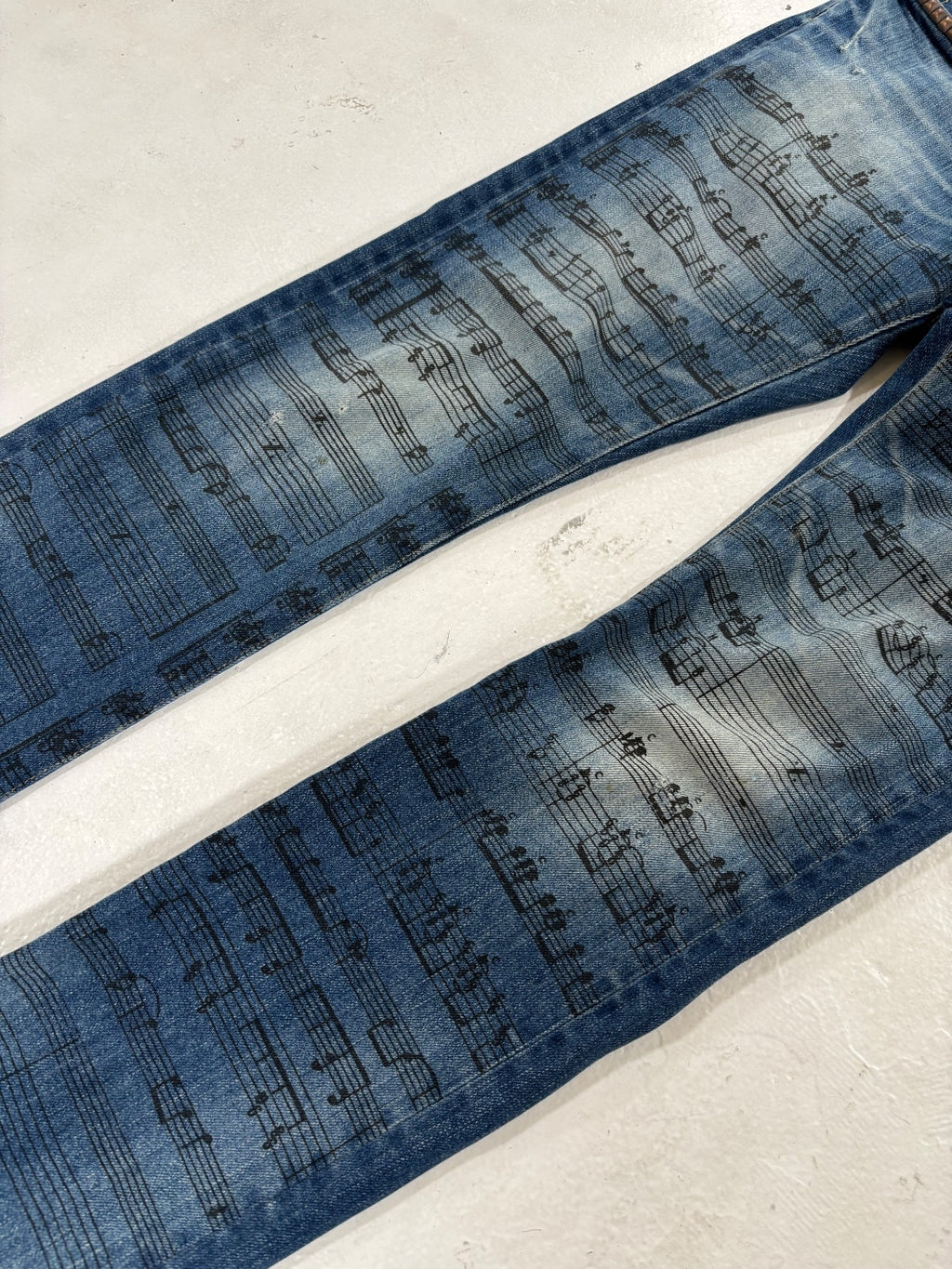 Hysteric Glamour Music Note Studded Denim {{ color }} {{ brand }} {{ archive }} {{ season }} {{ year }} {{ hedi slimane }}