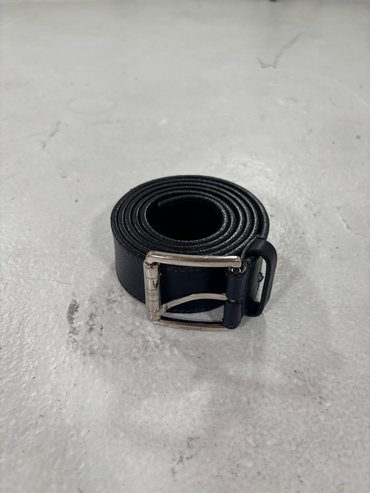 Dior Homme Dark Navy Leather Belt