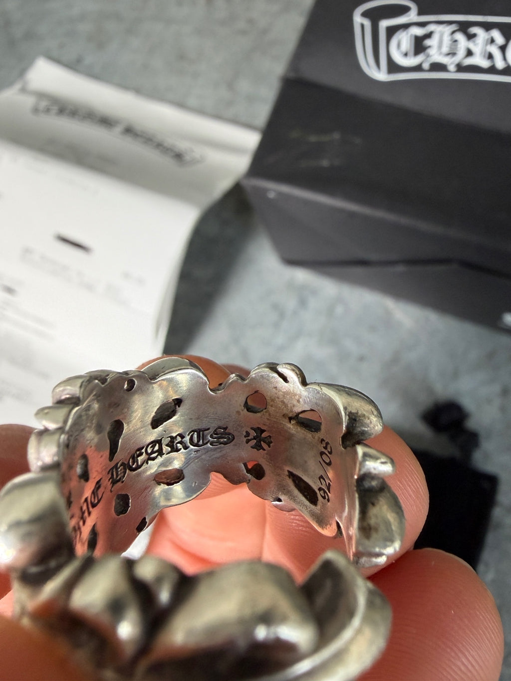 Chrome hearts double floral ring {{ color }} {{ brand }} {{ archive }} {{ season }} {{ year }} {{ hedi slimane }}