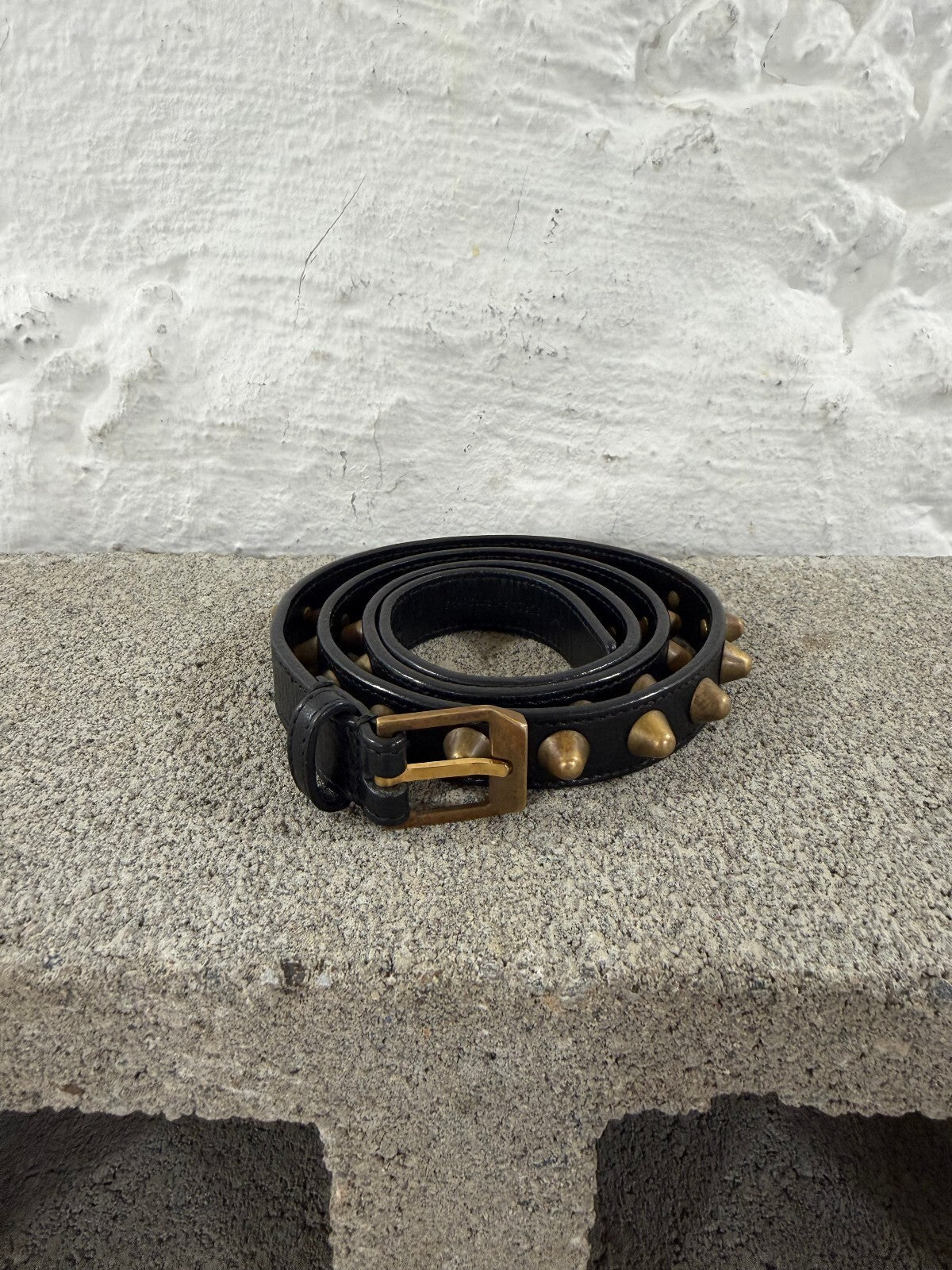 Saint Laurent Paris 1-Inch Studded Belt