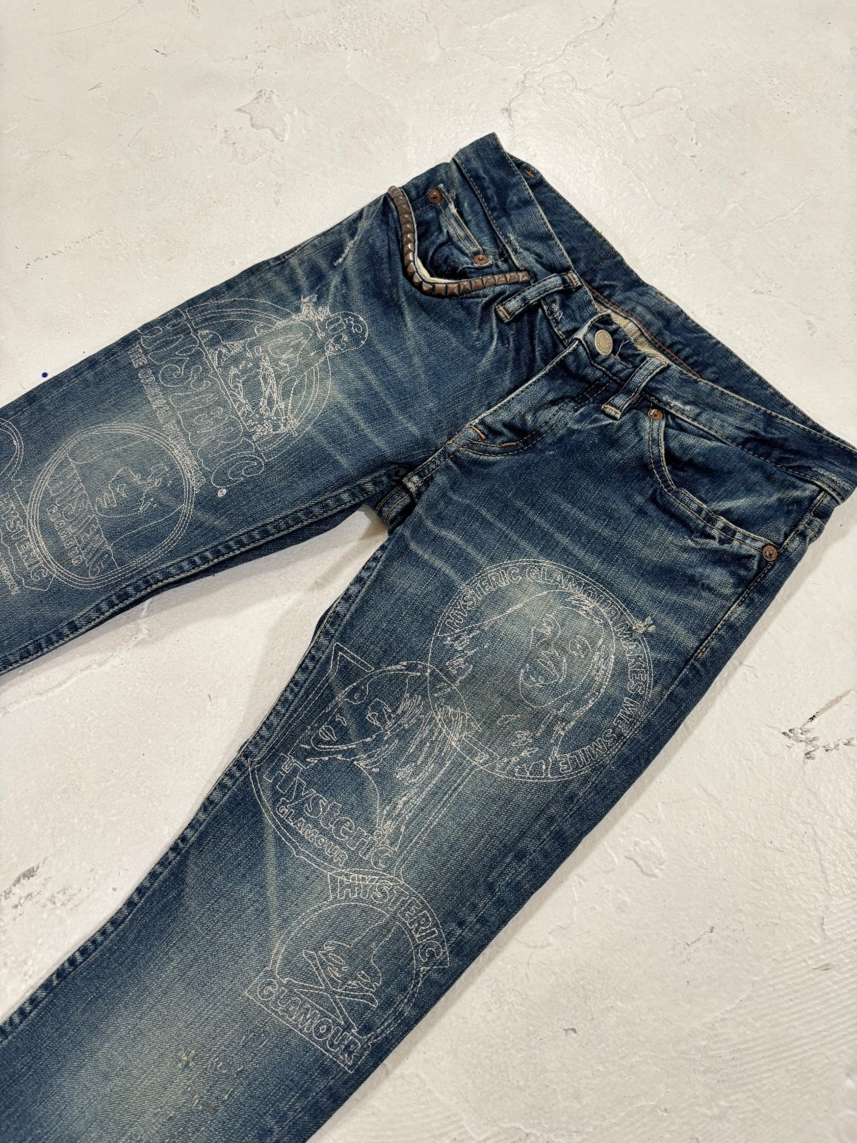 Hysteric Glamour Stiched Motif Blue Studden Denim {{ color }} {{ brand }} {{ archive }} {{ season }} {{ year }} {{ hedi slimane }}